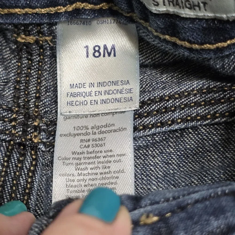 B'gosh Blue Jeans Workwear Straight Infant Size 18mo